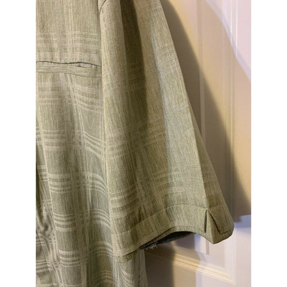 Milano Moda Men’s Sz 2XL Short Sleeve Button Up Green Band Collar - Picture 5 of 6